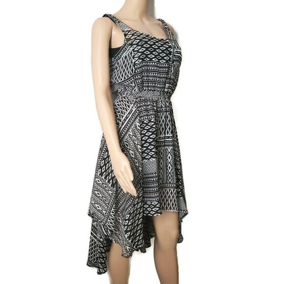 Fire Los Angeles Women’s Sleeveless Summer Dress Geometric Black White Sz Small - Picture 5 of 16